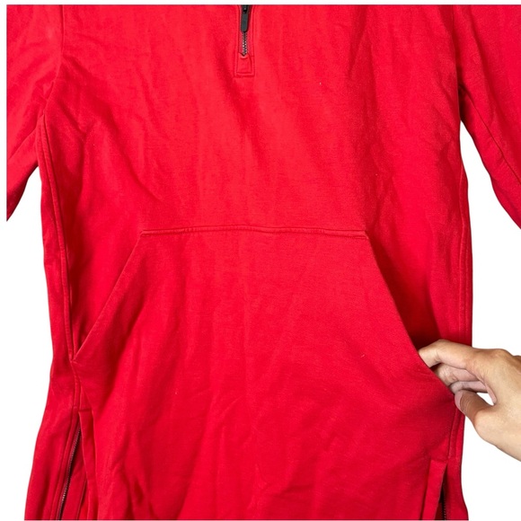Lululemon The Lab Women's Red Sweatshirt Midi Dress Size 8 Front Pockets 1/4 Zip - Picture 11 of 16